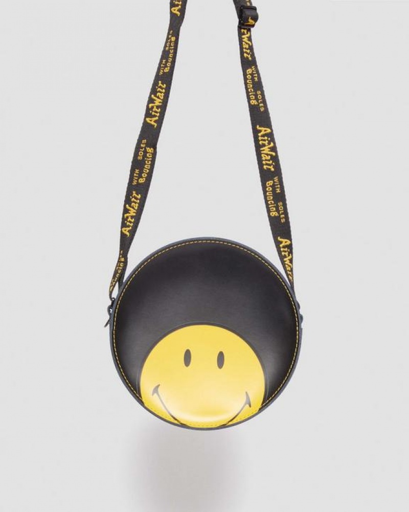 Black Accessories Dr Martens Smiley® Round 7 Inch Crossbody Bags | USA_Dr40767