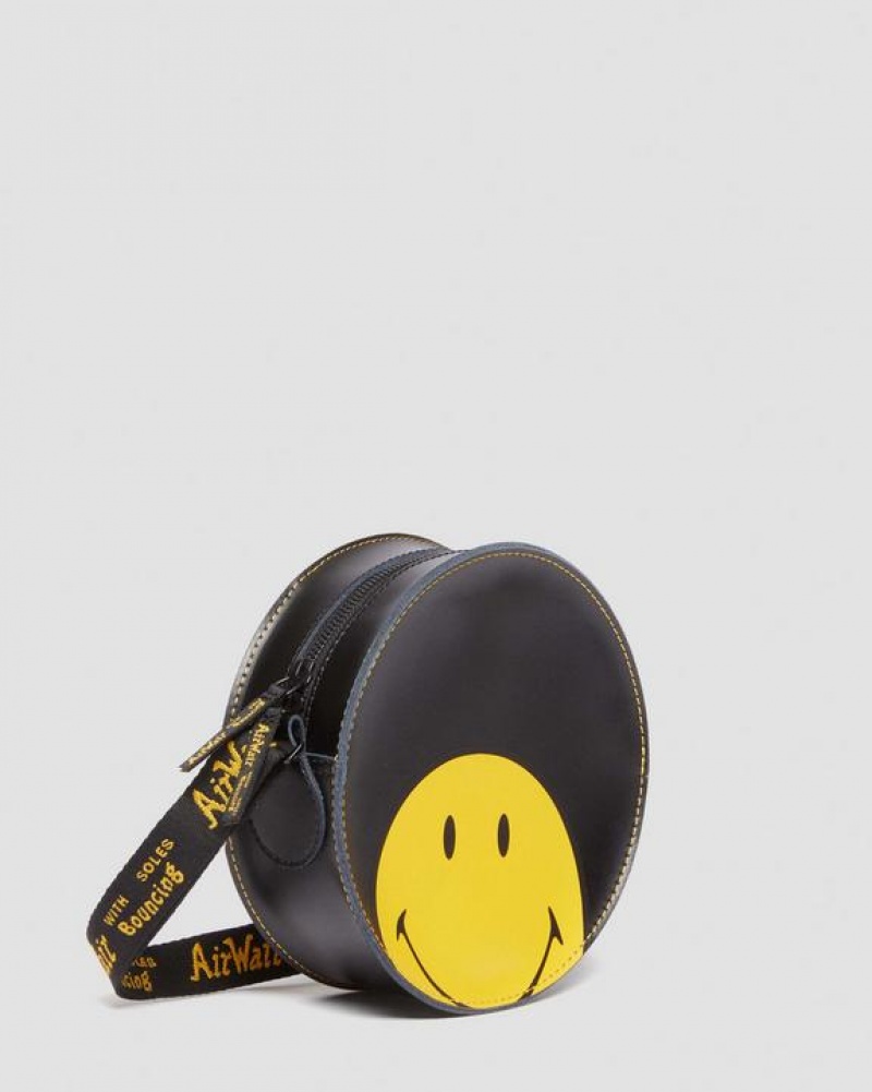 Black Accessories Dr Martens Smiley® Round 7 Inch Crossbody Bags | USA_Dr40767