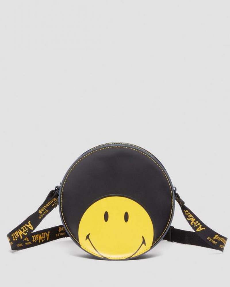 Black Accessories Dr Martens Smiley® Round 7 Inch Crossbody Bags | USA_Dr40767