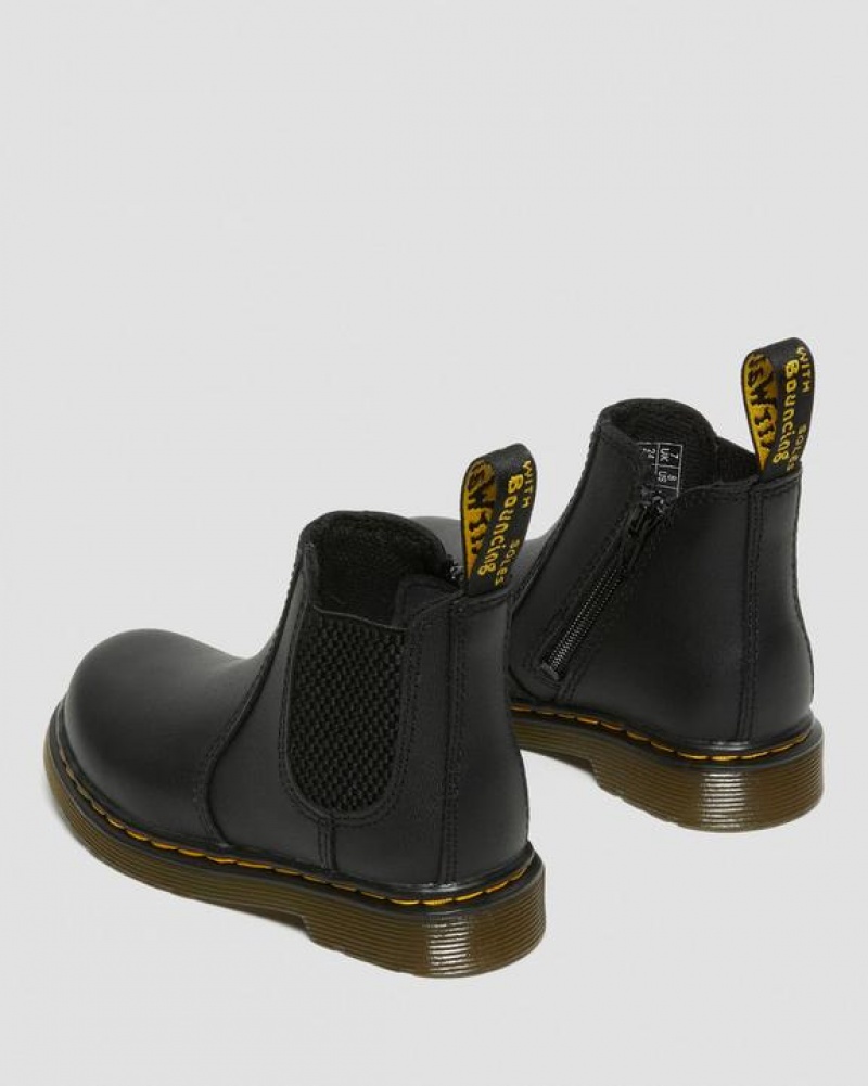 Black Kids' Dr Martens Infant/Toddler 2976 Softy T Leather Chelsea Boots | USA_Dr80922