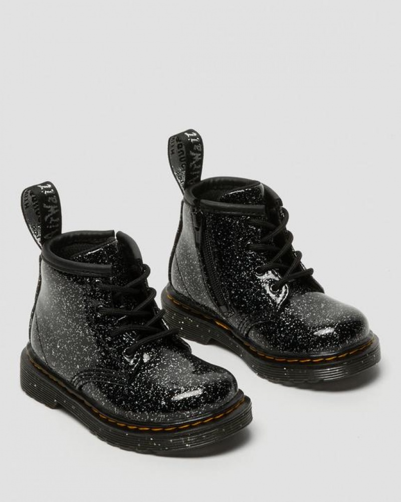 Black Kids' Dr Martens Infant 1460 Glitter Ankle Boots | USA_Dr40353