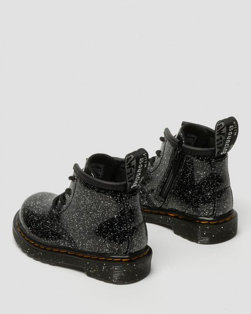 Black Kids' Dr Martens Infant 1460 Glitter Ankle Boots | USA_Dr40353