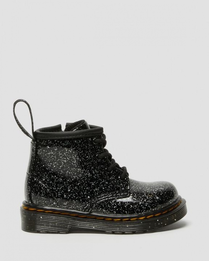 Black Kids' Dr Martens Infant 1460 Glitter Ankle Boots | USA_Dr40353