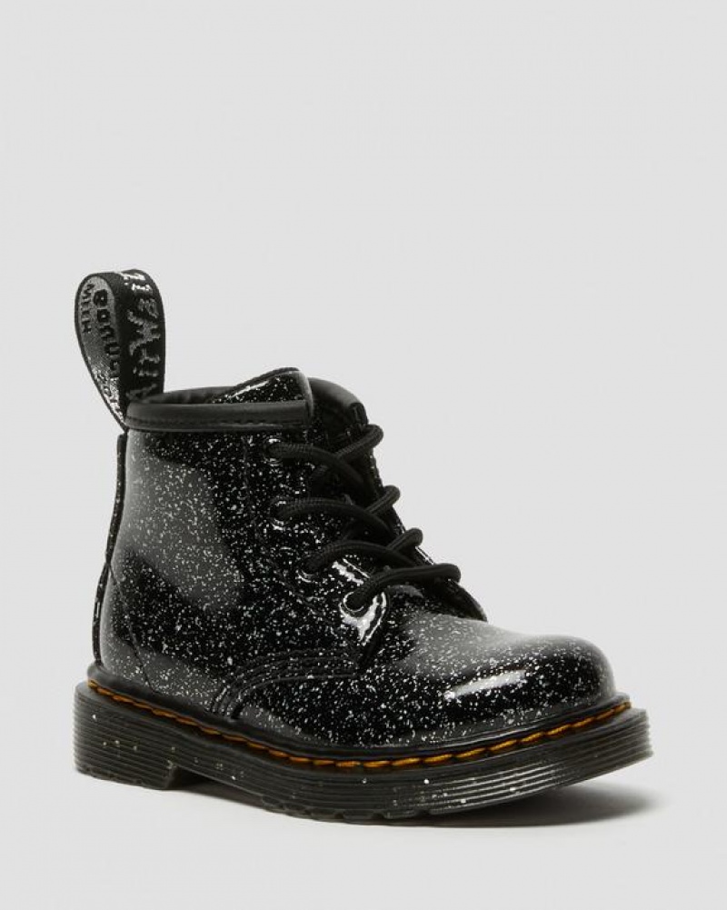 Black Kids\' Dr Martens Infant 1460 Glitter Ankle Boots | USA_Dr40353