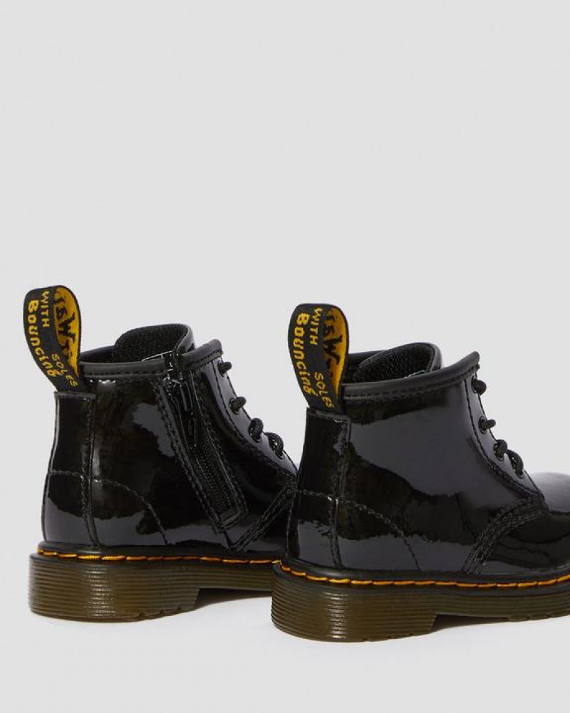 Black Kids' Dr Martens Infant 1460 Patent Leather Lace Up Boots | USA_Dr80755