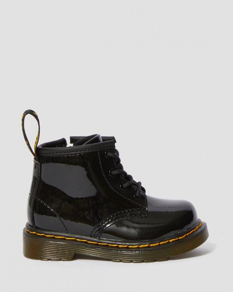 Black Kids' Dr Martens Infant 1460 Patent Leather Lace Up Boots | USA_Dr80755