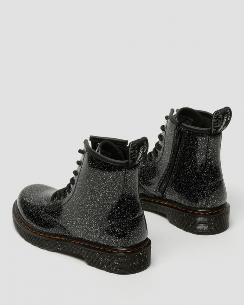 Black Kids' Dr Martens Junior 1460 Glitter Lace Up Boots | USA_Dr97500