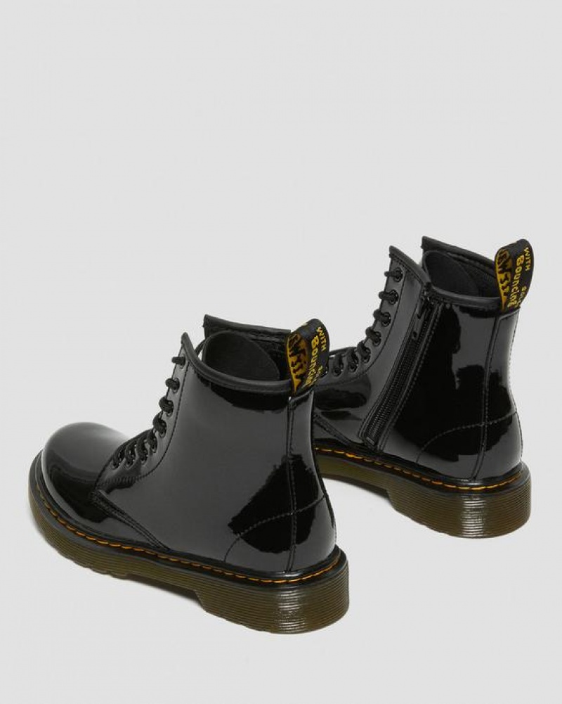 Black Kids' Dr Martens Junior 1460 Patent Leather Lace Up Boots | USA_Dr36499