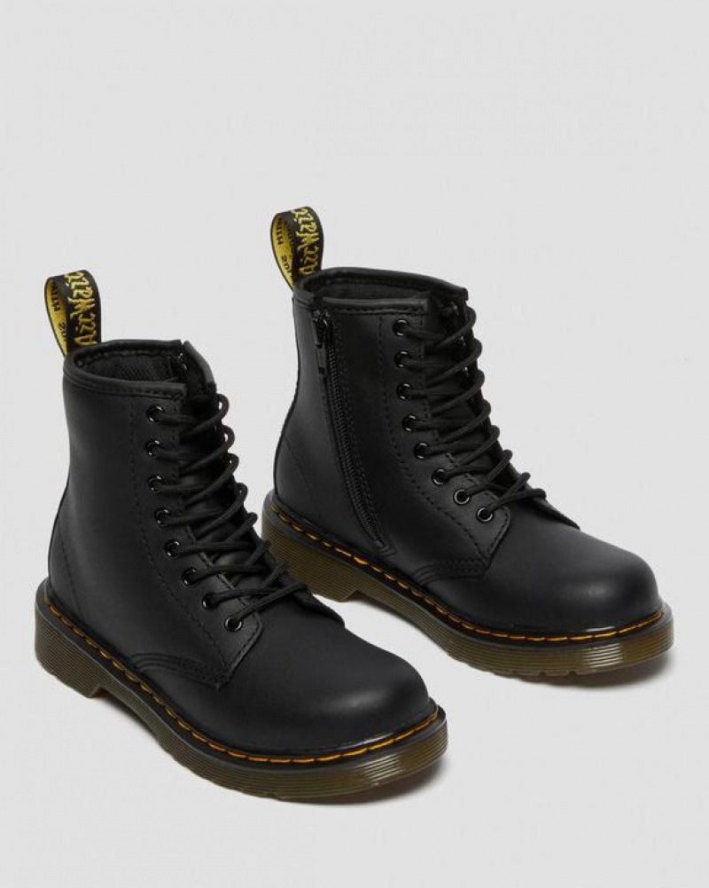 Black Kids' Dr Martens Junior 1460 Softy T Leather Lace Up Boots | USA_Dr54017