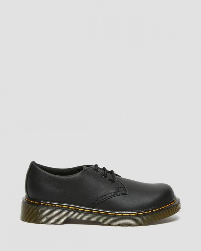 Black Kids' Dr Martens Junior 1461 Softy T Leather Shoes | USA_Dr93669