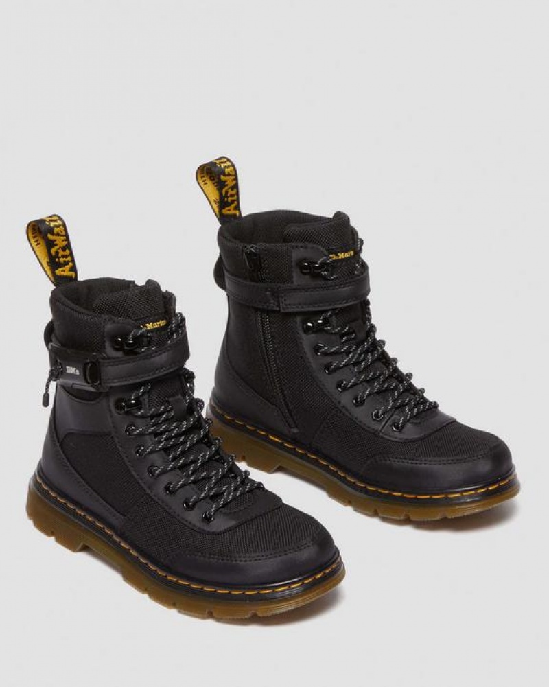 Black Kids' Dr Martens Junior Combs Tech Extra Tough Poly Casual Boots | USA_Dr28024