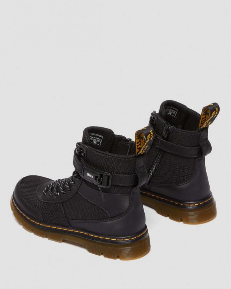 Black Kids' Dr Martens Junior Combs Tech Extra Tough Poly Casual Boots | USA_Dr28024