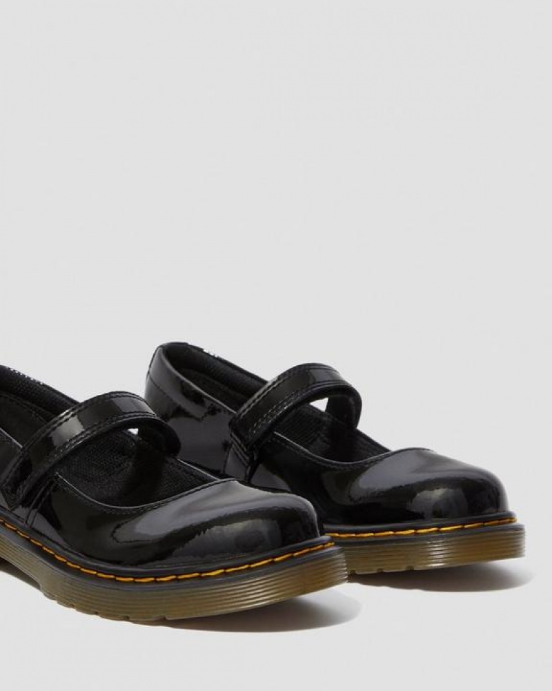 Black Kids' Dr Martens Junior Maccy Patent Leather Mary Jane Shoes | USA_Dr86127