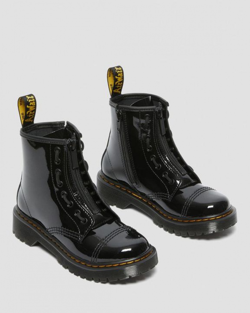 Black Kids' Dr Martens Junior Sinclair Bex Patent Leather Boots | USA_Dr54722