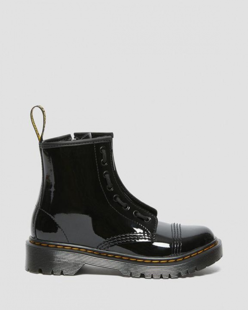 Black Kids' Dr Martens Junior Sinclair Bex Patent Leather Boots | USA_Dr54722