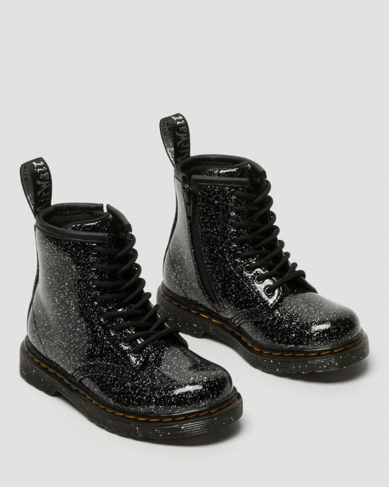 Black Kids' Dr Martens Toddler 1460 Glitter Lace Up Boots | USA_Dr99594