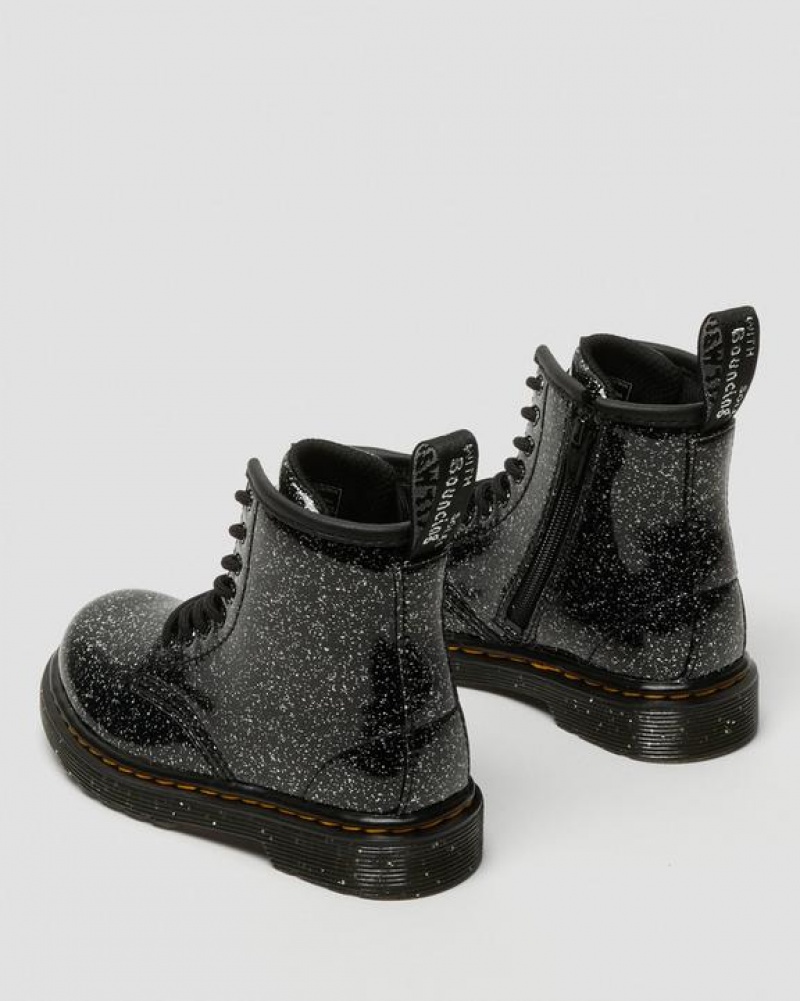 Black Kids' Dr Martens Toddler 1460 Glitter Lace Up Boots | USA_Dr99594