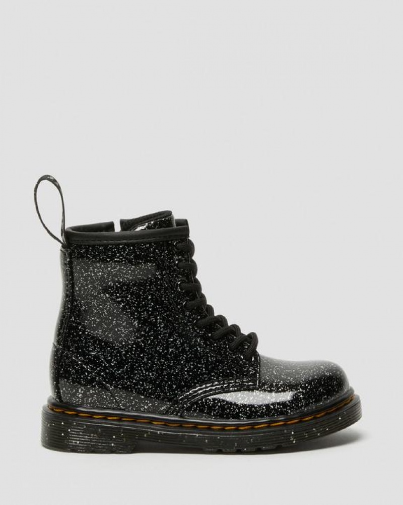 Black Kids' Dr Martens Toddler 1460 Glitter Lace Up Boots | USA_Dr99594