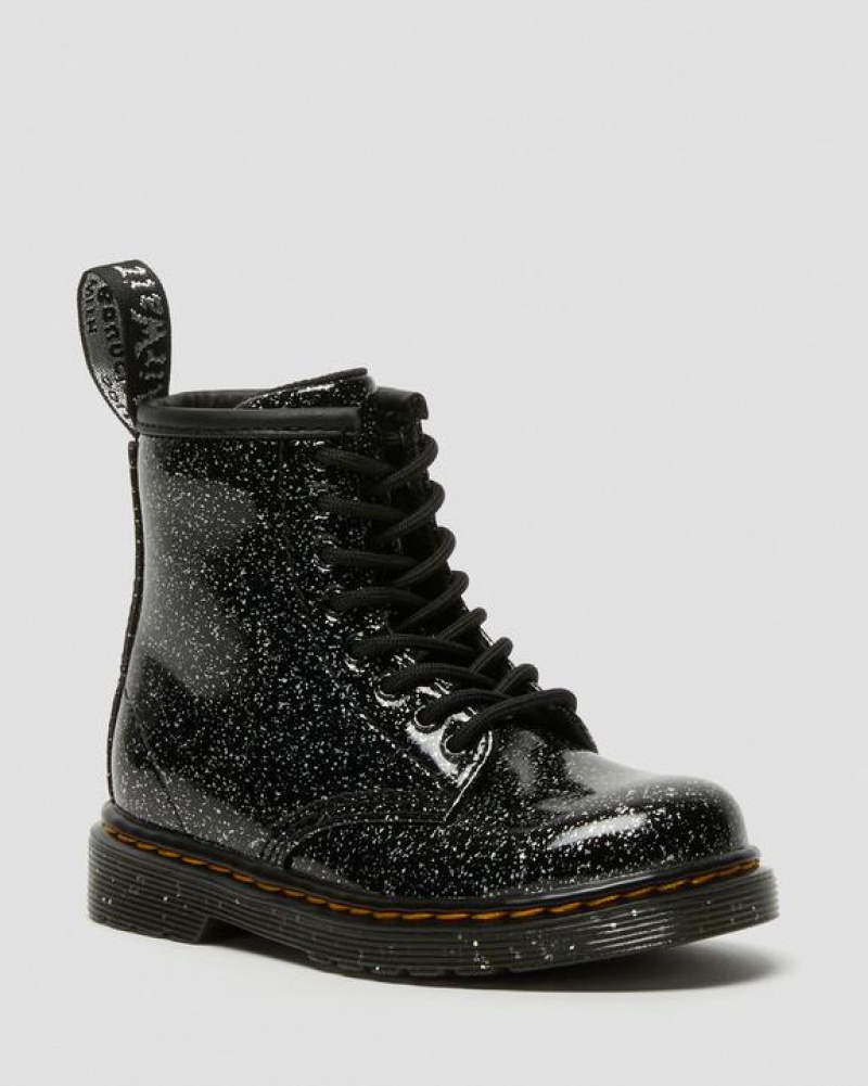 Black Kids\' Dr Martens Toddler 1460 Glitter Lace Up Boots | USA_Dr99594