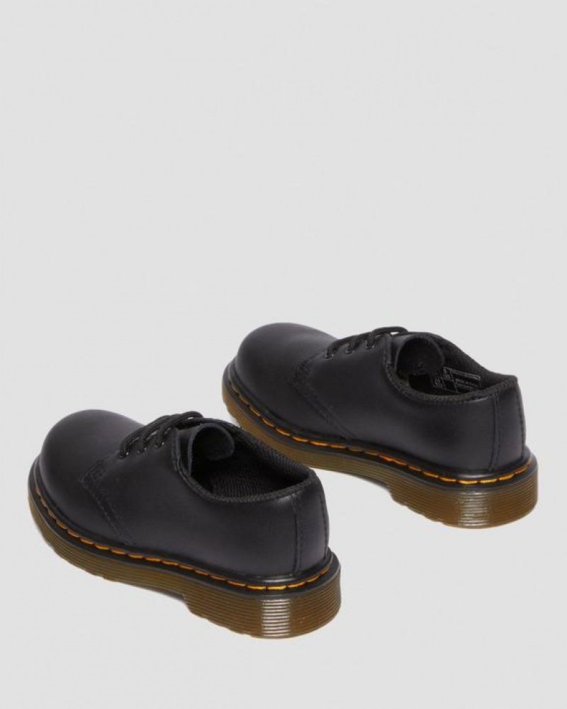 Black Kids' Dr Martens Toddler 1461 Softy T Leather Oxford Shoes | USA_Dr23814