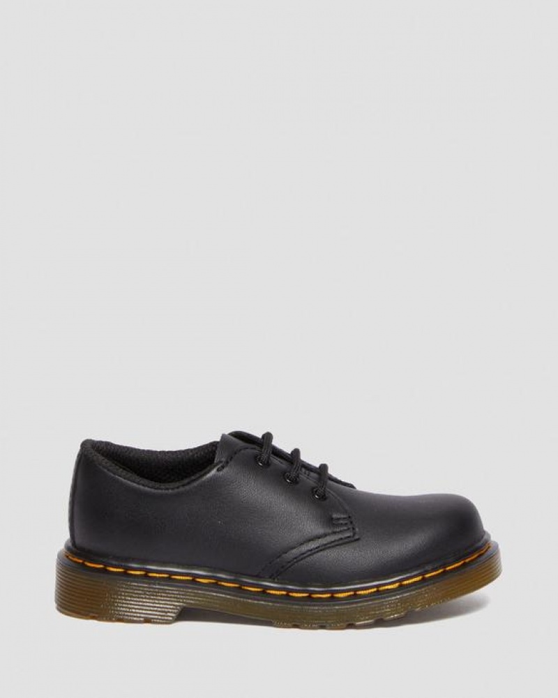 Black Kids' Dr Martens Toddler 1461 Softy T Leather Oxford Shoes | USA_Dr23814