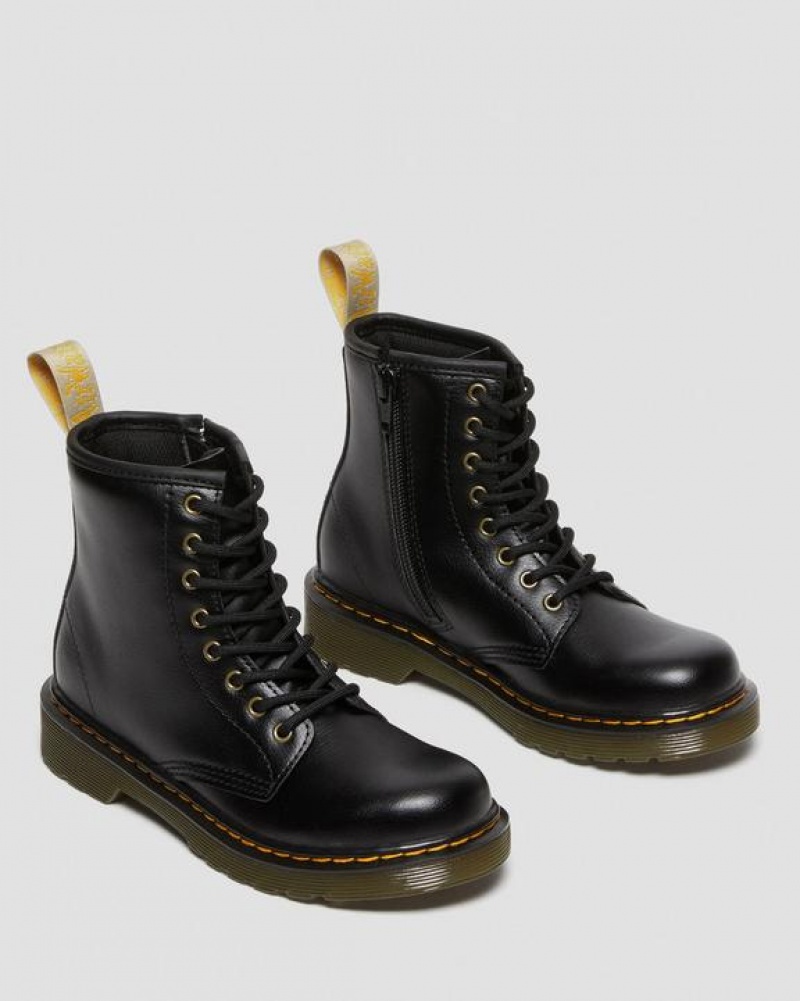 Black Kids' Dr Martens Vegan Junior 1460 Lace Up Boots | USA_Dr11850