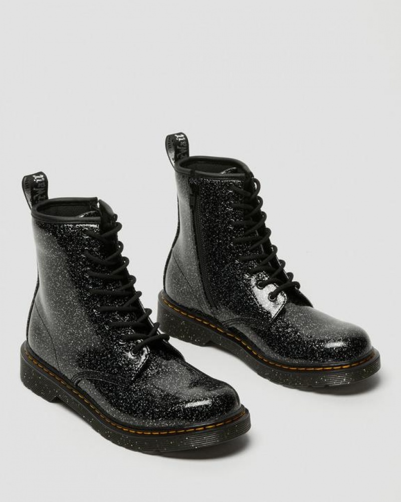 Black Kids' Dr Martens Youth 1460 Glitter Lace Up Boots | USA_Dr42949