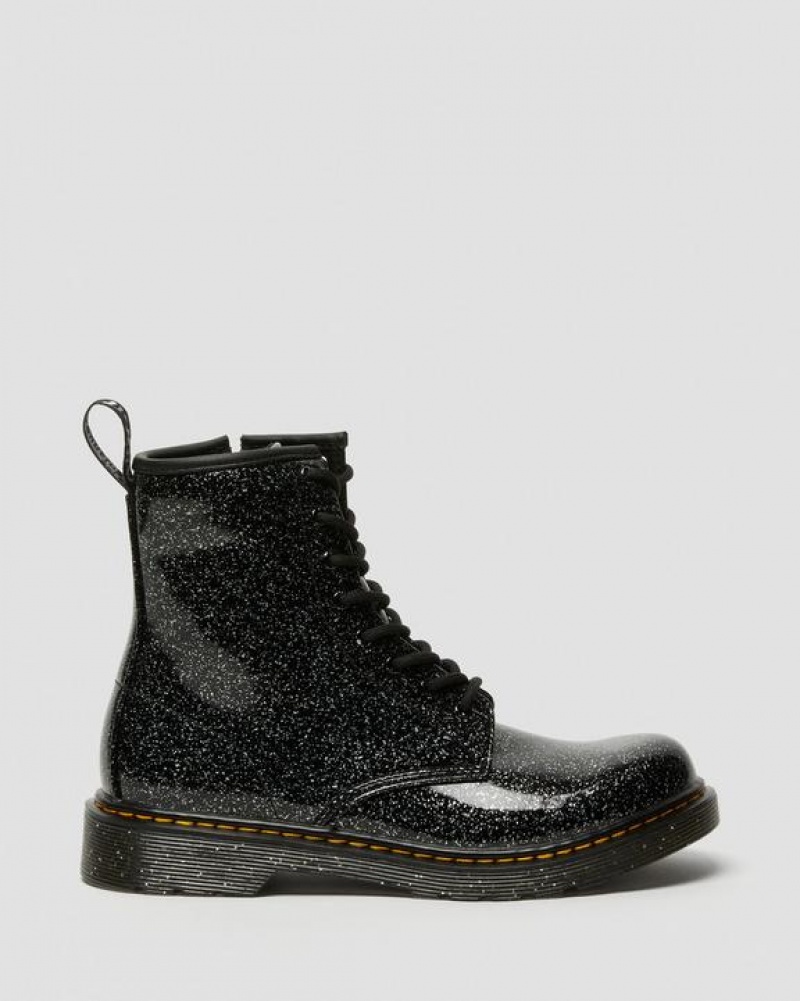 Black Kids' Dr Martens Youth 1460 Glitter Lace Up Boots | USA_Dr42949