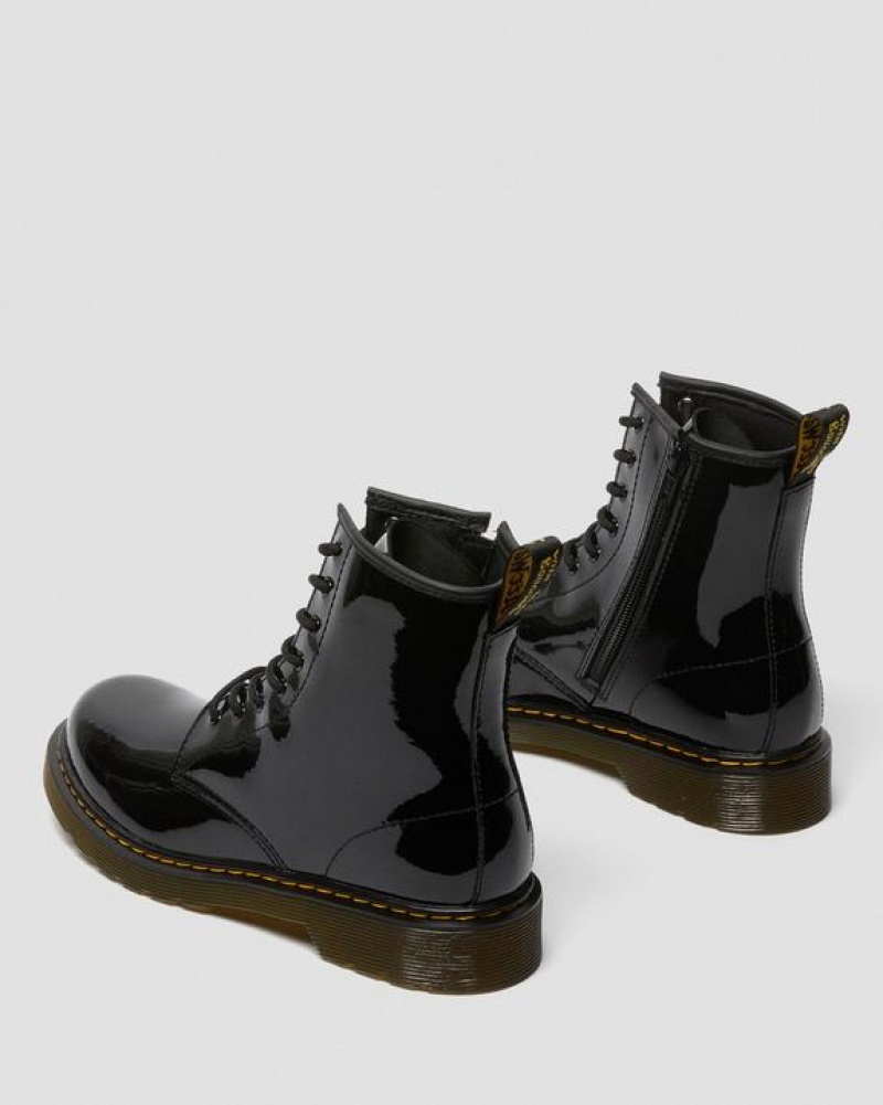 Black Kids' Dr Martens Youth 1460 Patent Leather Lace Up Boots | USA_Dr21231