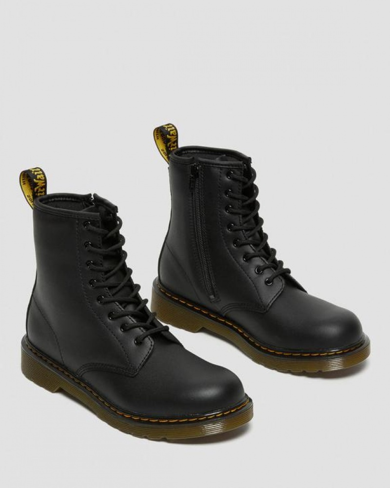 Black Kids' Dr Martens Youth 1460 Softy T Leather Lace Up Boots | USA_Dr70852