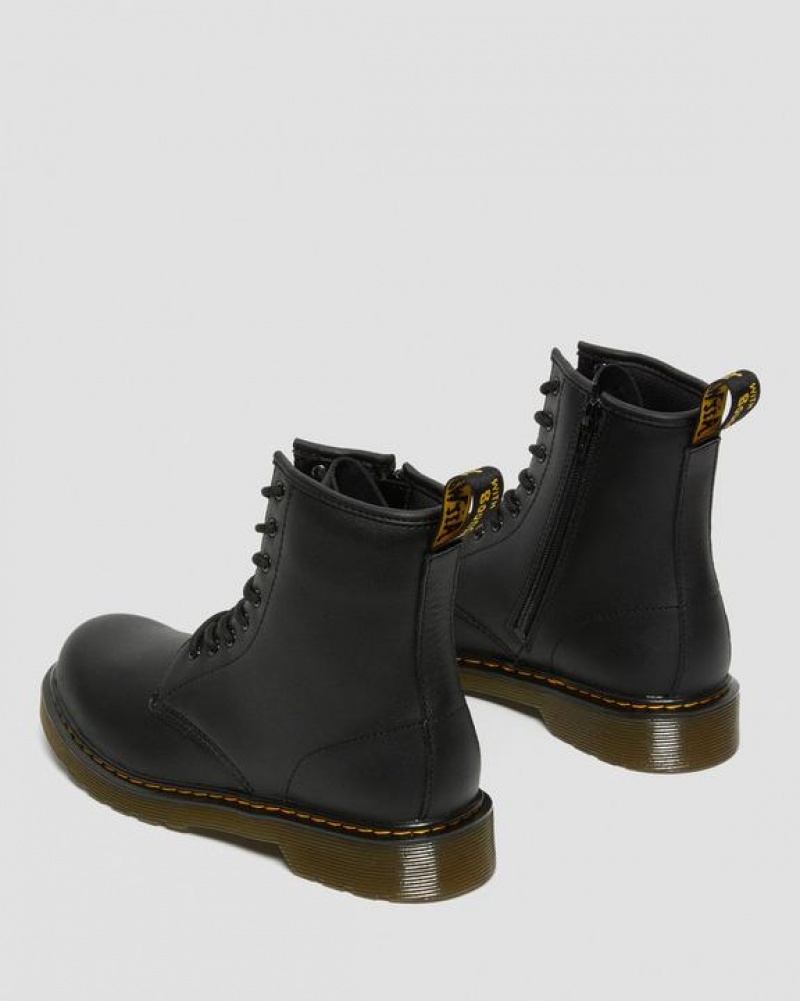 Black Kids' Dr Martens Youth 1460 Softy T Leather Lace Up Boots | USA_Dr70852