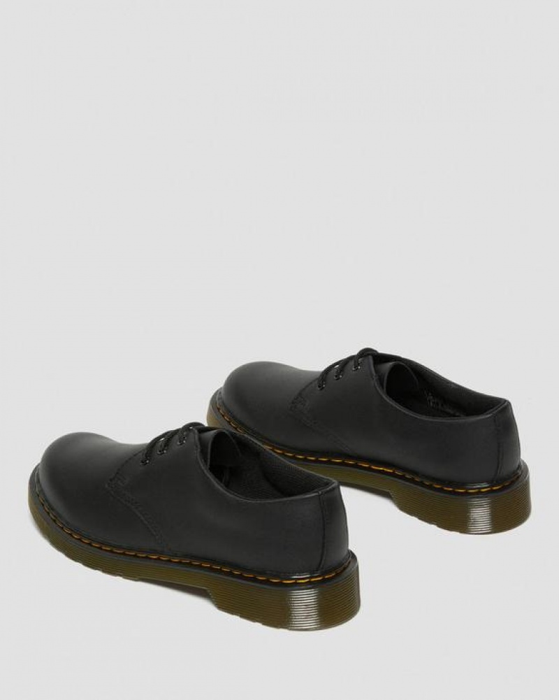 Black Kids' Dr Martens Youth 1461 Softy T Leather Shoes | USA_Dr67284