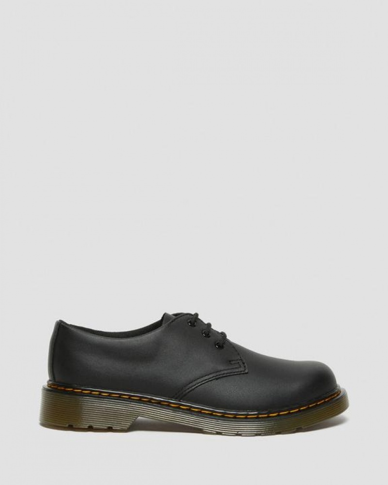 Black Kids' Dr Martens Youth 1461 Softy T Leather Shoes | USA_Dr67284