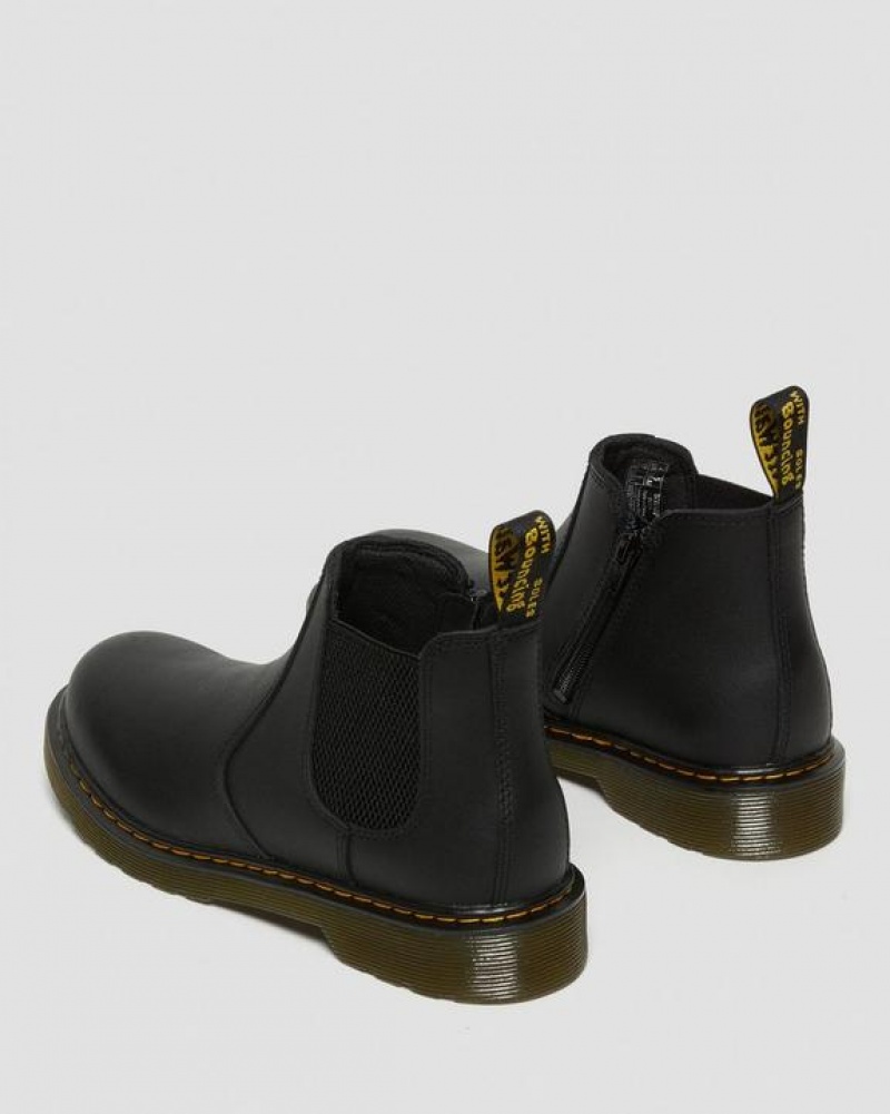 Black Kids' Dr Martens Youth 2976 Softy T Leather Chelsea Boots | USA_Dr76245