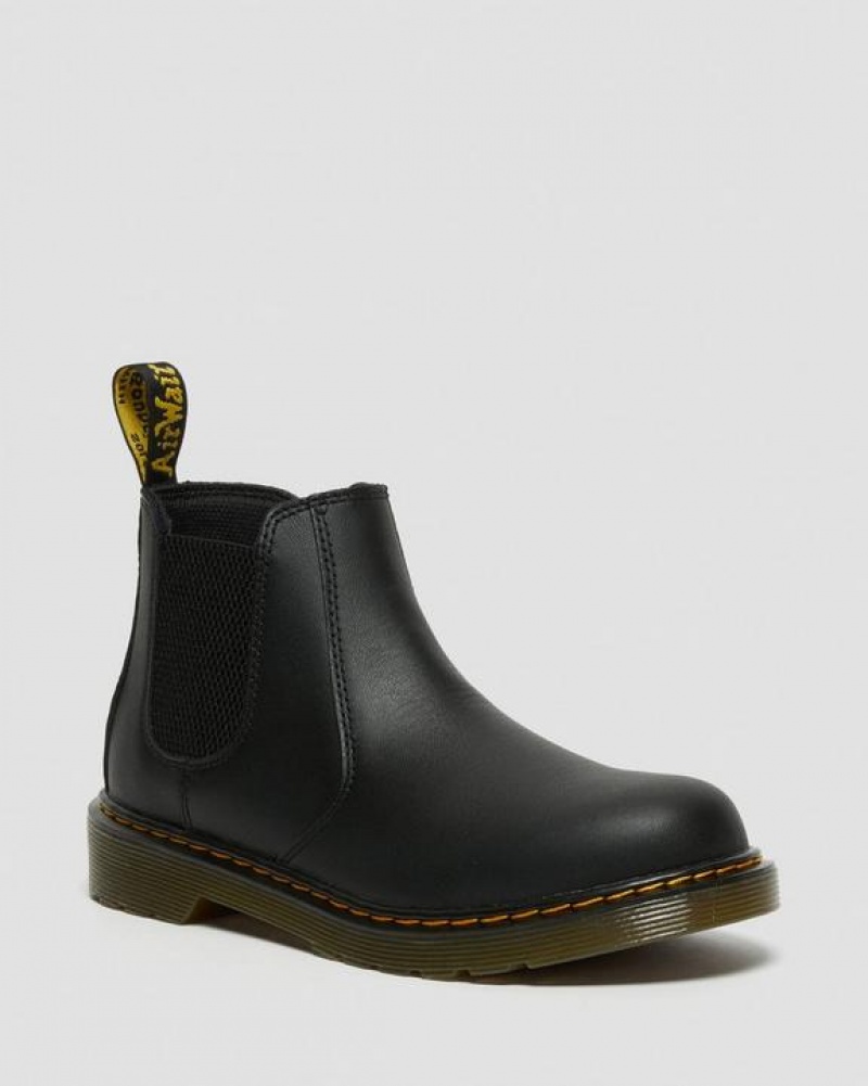 Black Kids\' Dr Martens Youth 2976 Softy T Leather Chelsea Boots | USA_Dr76245