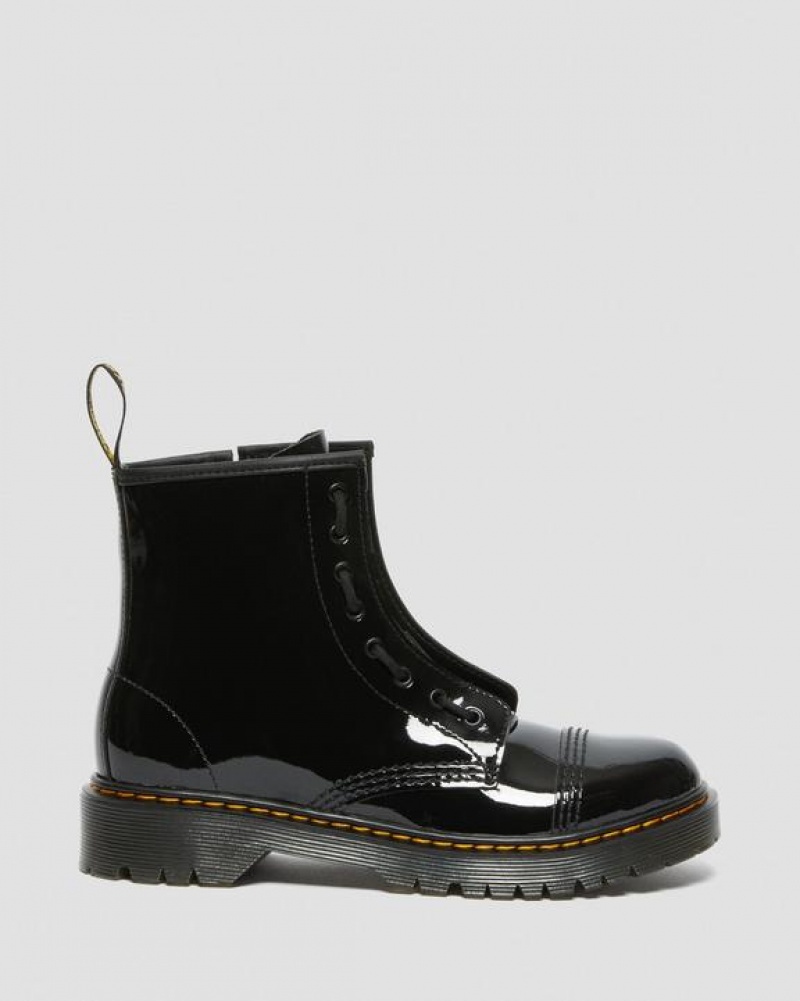 Black Kids' Dr Martens Youth Sinclair Bex Patent Leather Boots | USA_Dr69460