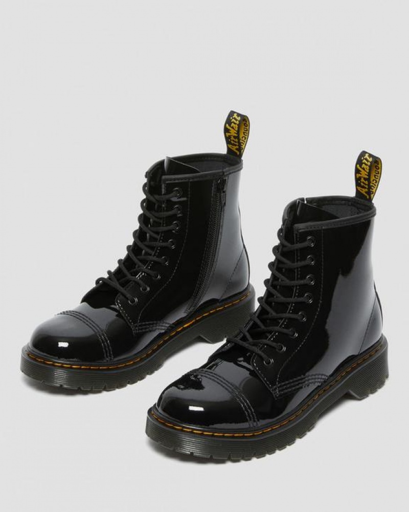 Black Kids' Dr Martens Youth Sinclair Bex Patent Leather Boots | USA_Dr69460