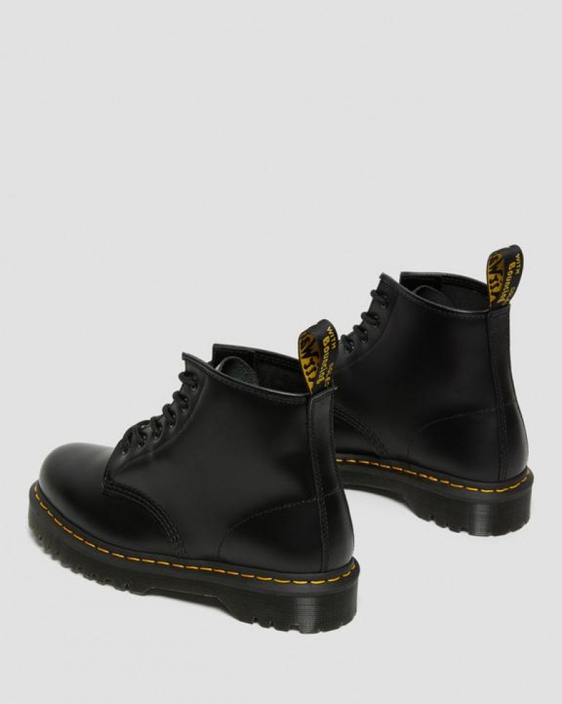 Black Men's Dr Martens 101 Bex Smooth Leather Ankle Platform Shoes | USA_Dr10596