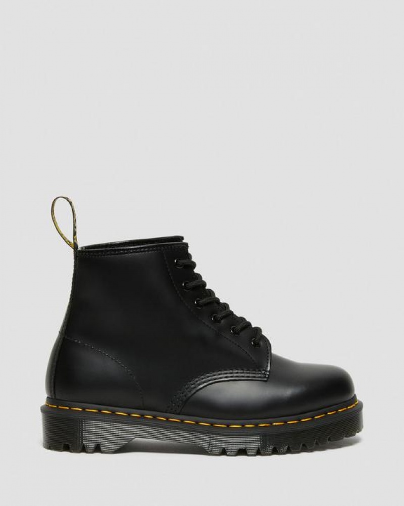 Black Men's Dr Martens 101 Bex Smooth Leather Ankle Platform Shoes | USA_Dr10596