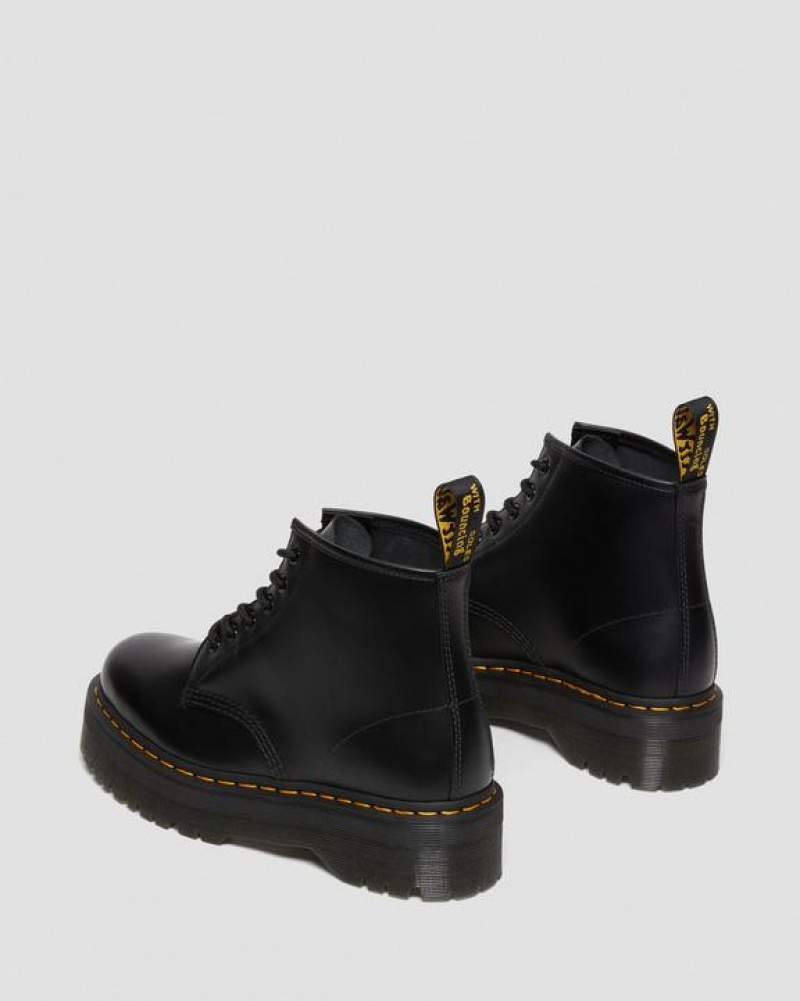 Black Men's Dr Martens 101 Smooth Leather Ankle Platform Shoes | USA_Dr29978