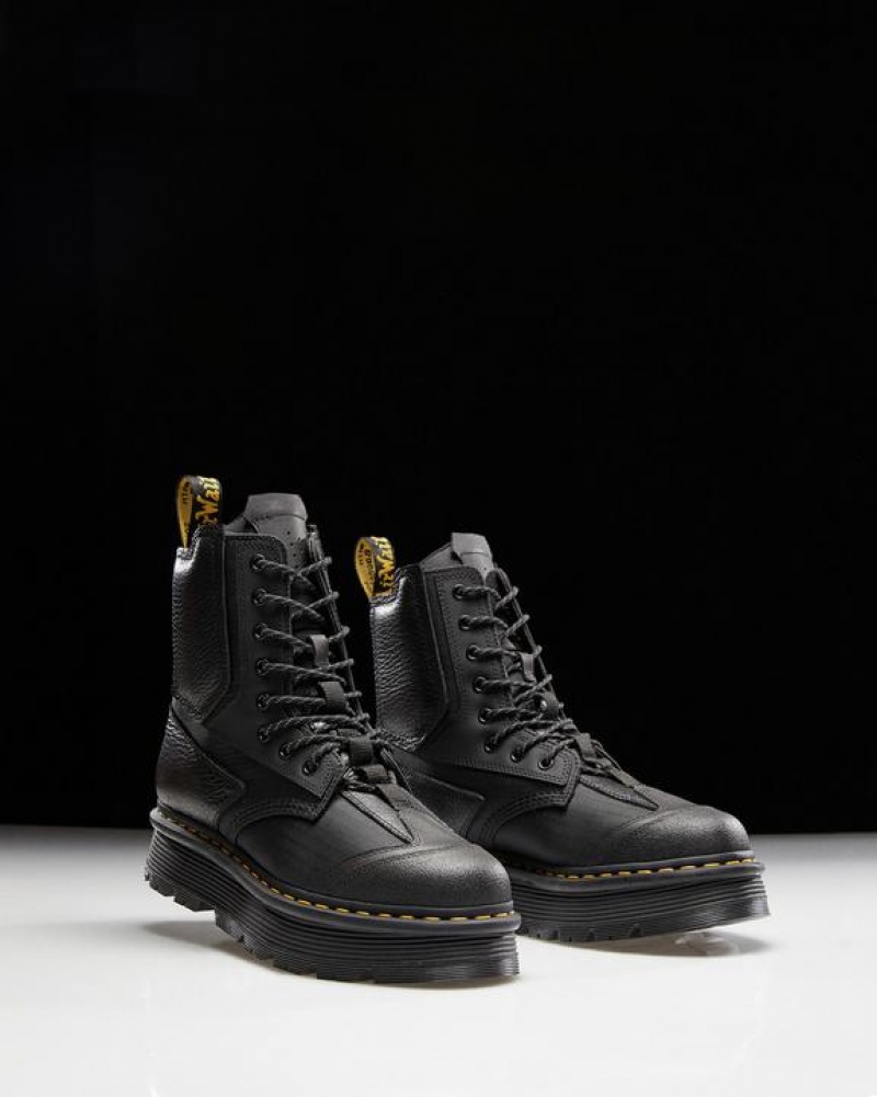 Black Men's Dr Martens 1460 Beta Zebzag Platform Shoes | USA_Dr35821