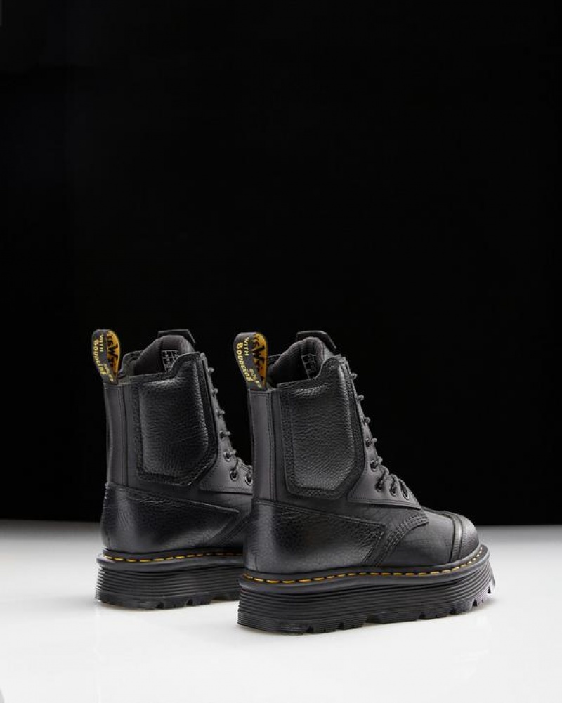 Black Men's Dr Martens 1460 Beta Zebzag Platform Shoes | USA_Dr35821