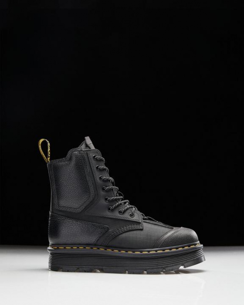 Black Men's Dr Martens 1460 Beta Zebzag Platform Shoes | USA_Dr35821