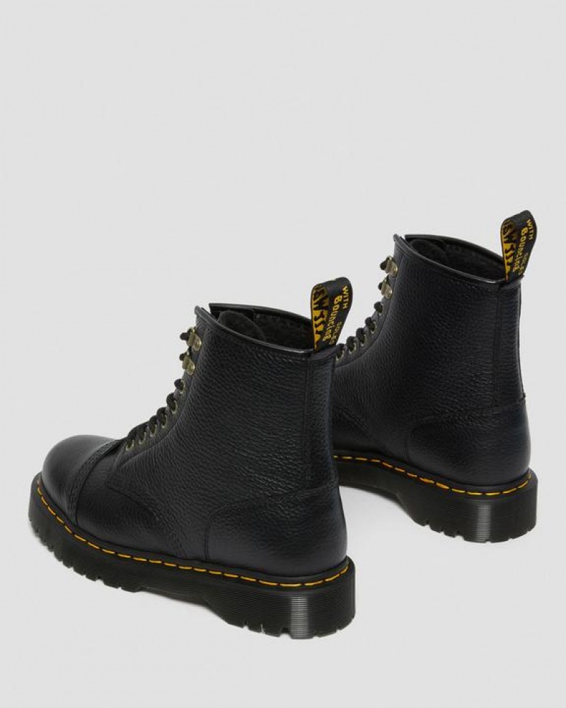 Black Men's Dr Martens 1460 Bex Fleece-Lined Leather Lace Up Platform Shoes | USA_Dr31087