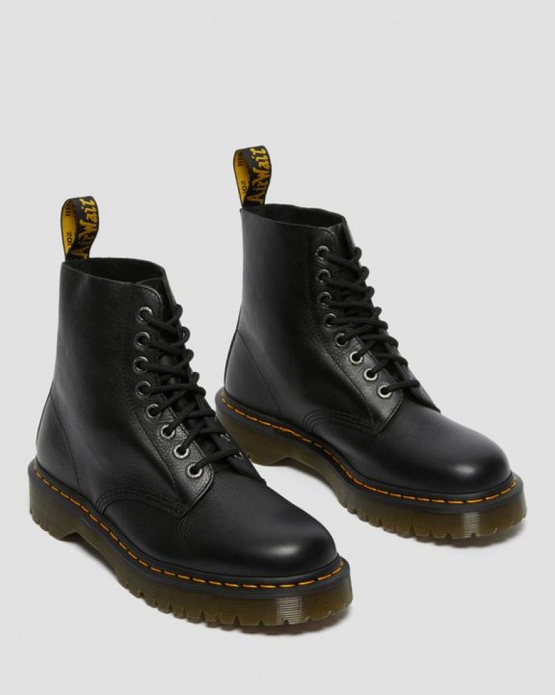 Black Men's Dr Martens 1460 Pascal Bex Pisa Leather Lace Up Platform Shoes | USA_Dr61451