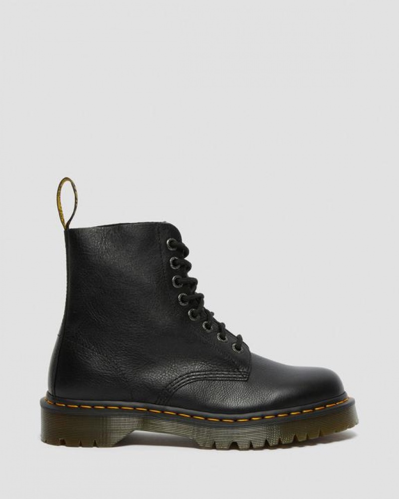 Black Men's Dr Martens 1460 Pascal Bex Pisa Leather Lace Up Platform Shoes | USA_Dr61451