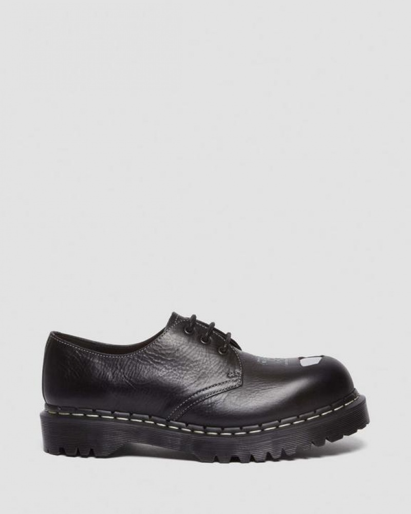 Black Men's Dr Martens 1461 Bex Exposed Steel Toe Oxford Shoes | USA_Dr66024