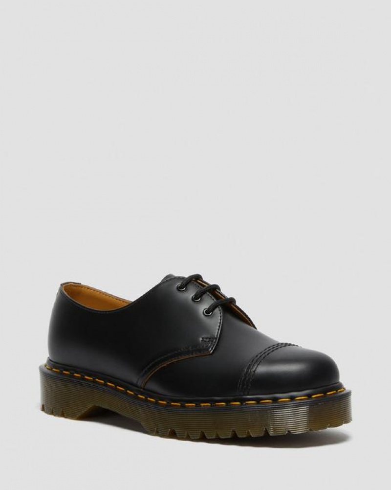 Black Men\'s Dr Martens 1461 Bex Made in England Toe Cap Oxford Shoes | USA_Dr16697