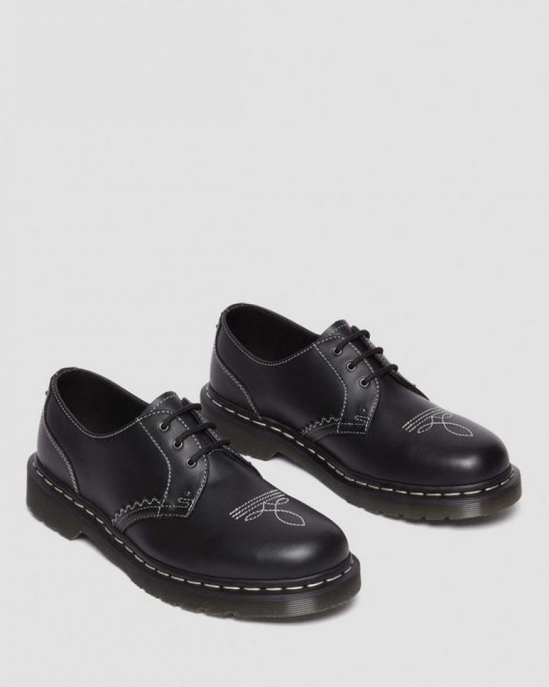 Black Men's Dr Martens 1461 Gothic Americana Leather Oxford Shoes | USA_Dr97628