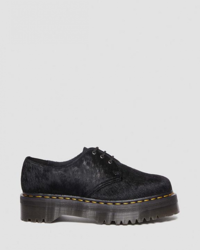 Black Men's Dr Martens 1461 Hair-On Platform Shoes | USA_Dr43213